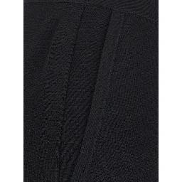 Faida Black Pants with Wide Leg and Elasticated Waist in Blend Viscose for Women