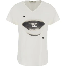 TI AMO white T-Shirt with front print in Cotton for Women