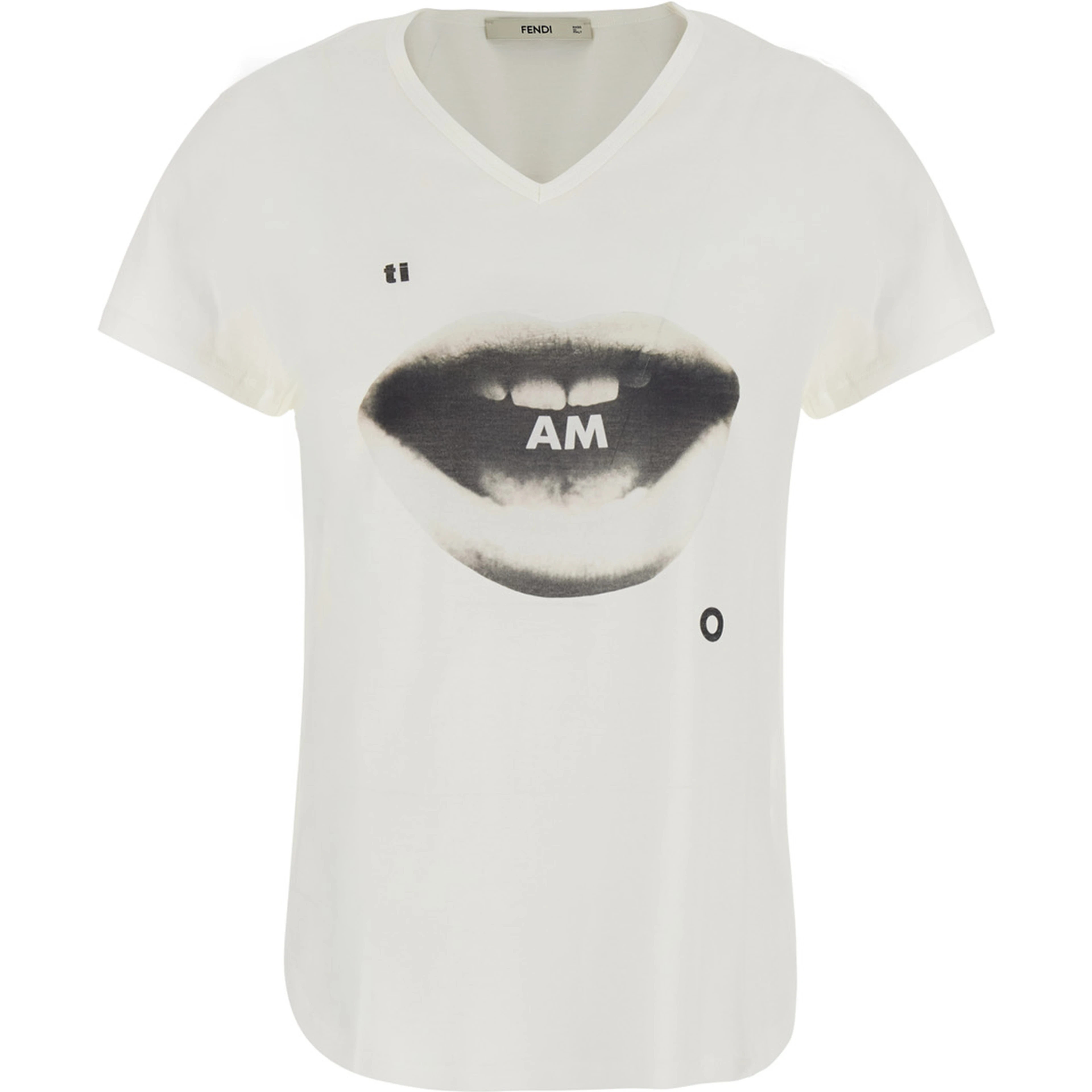 TI AMO white T-Shirt with front print in Cotton for Women