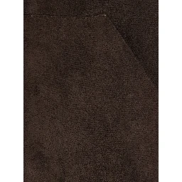 Brown Shearling with fixed hood and elastic hem in eco fur women