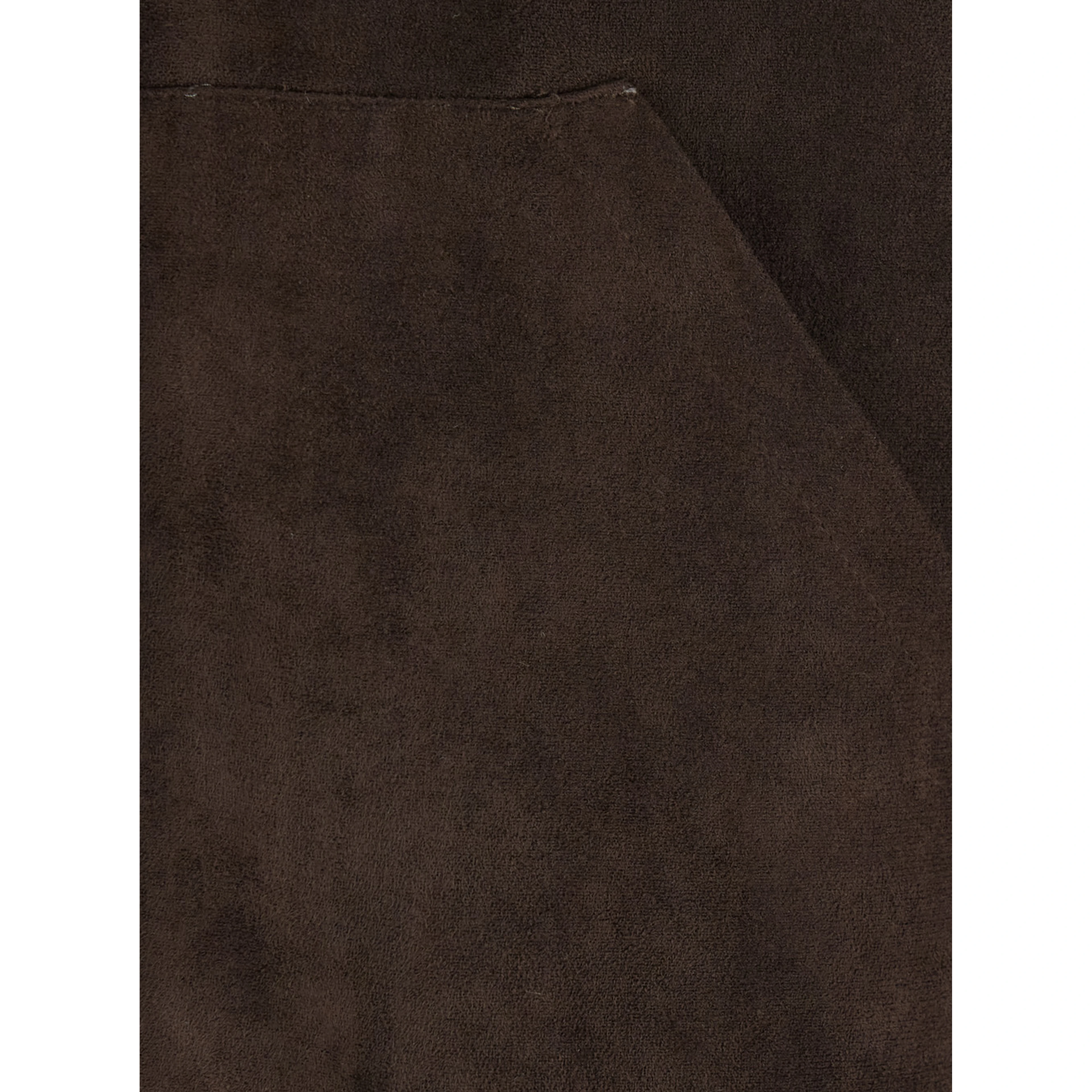 Brown Shearling with fixed hood and elastic hem in eco fur women