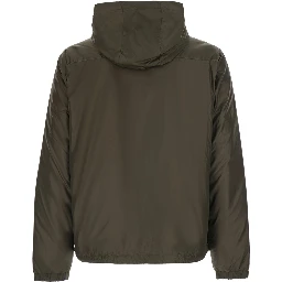 Jacket with Front Zip Closure and Side Pockets in Tech Fabric Green Women