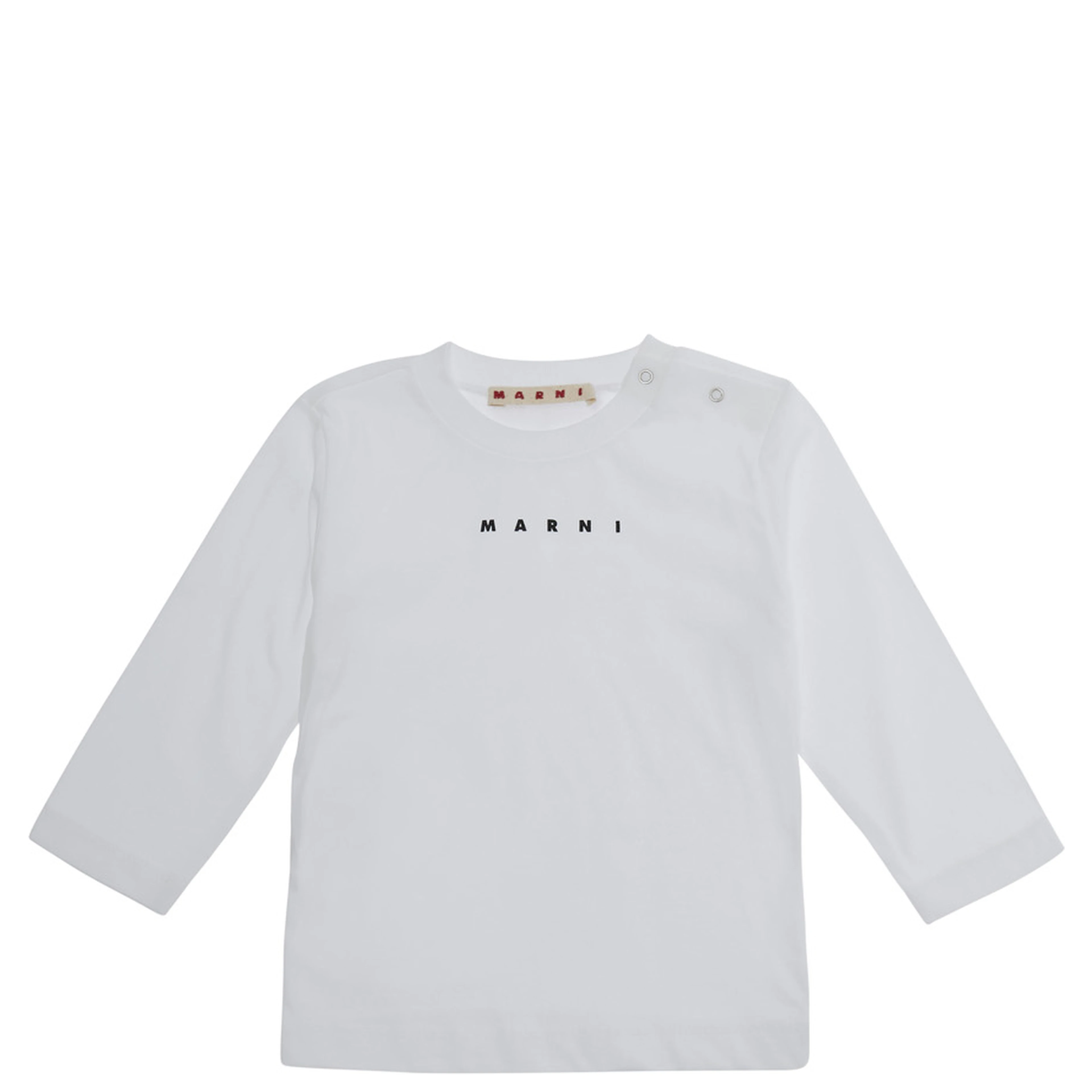 white Long Sleeve T-shirt with logo on the front in cotton Boy