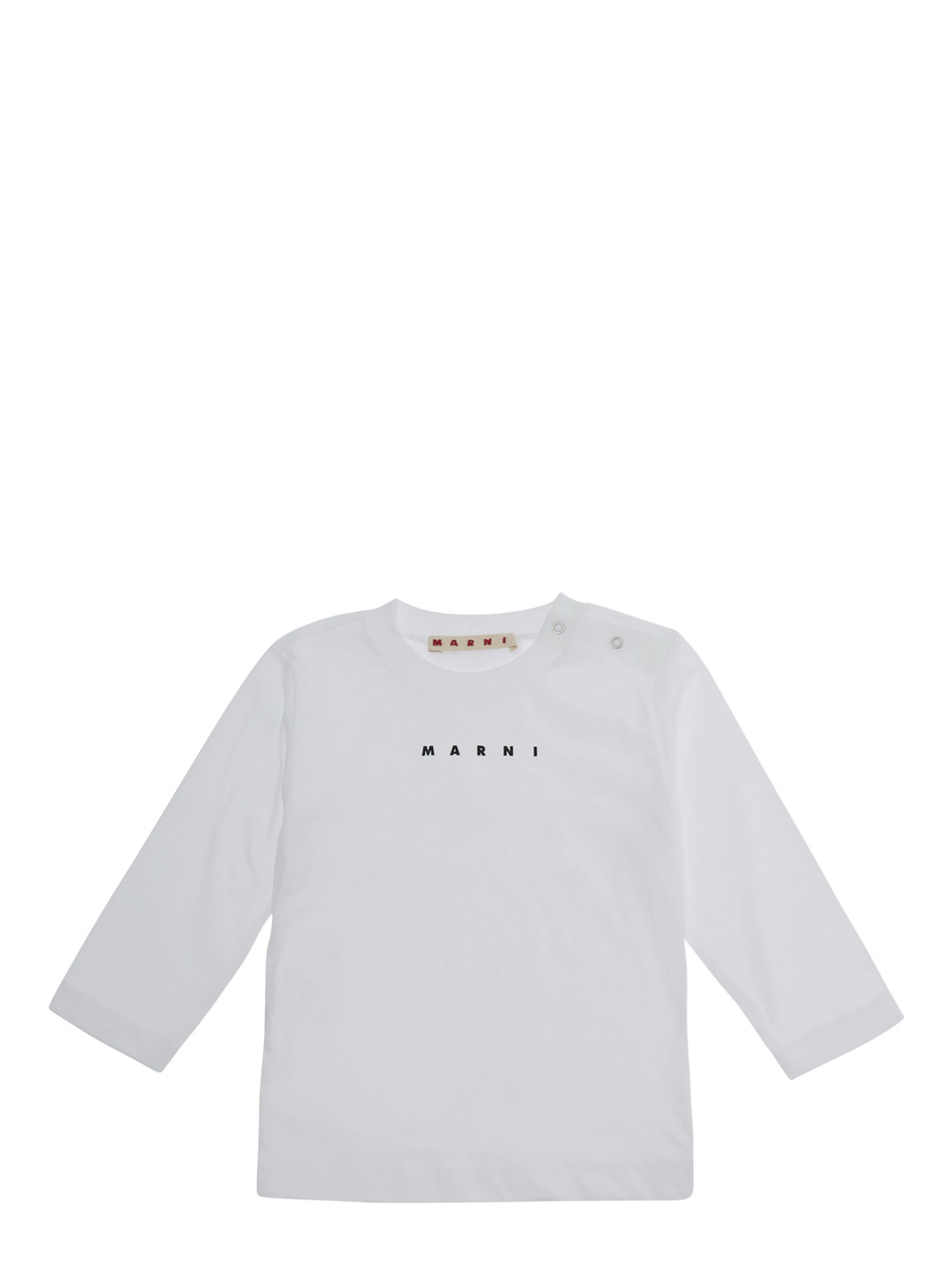 white Long Sleeve T-shirt with logo on the front in cotton Boy