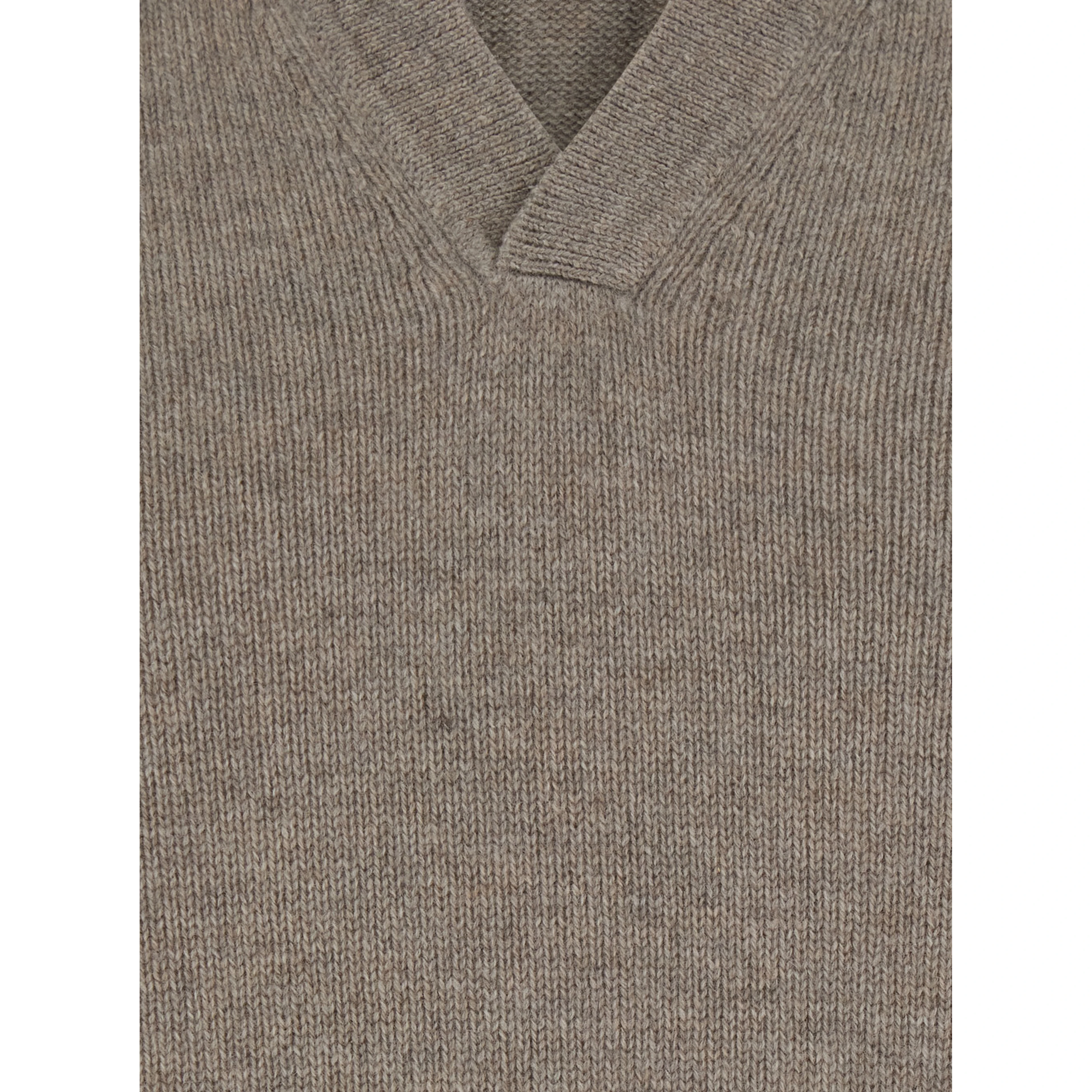Heavy Cashmere Polo Collar Gray Women