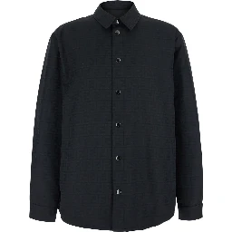black Jacket with FF motif all-over tone on tone in Tech Fabric men