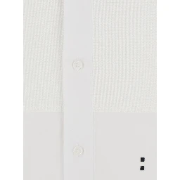 White Shirt with Mandarin Collar in Cotton Poplin for Women