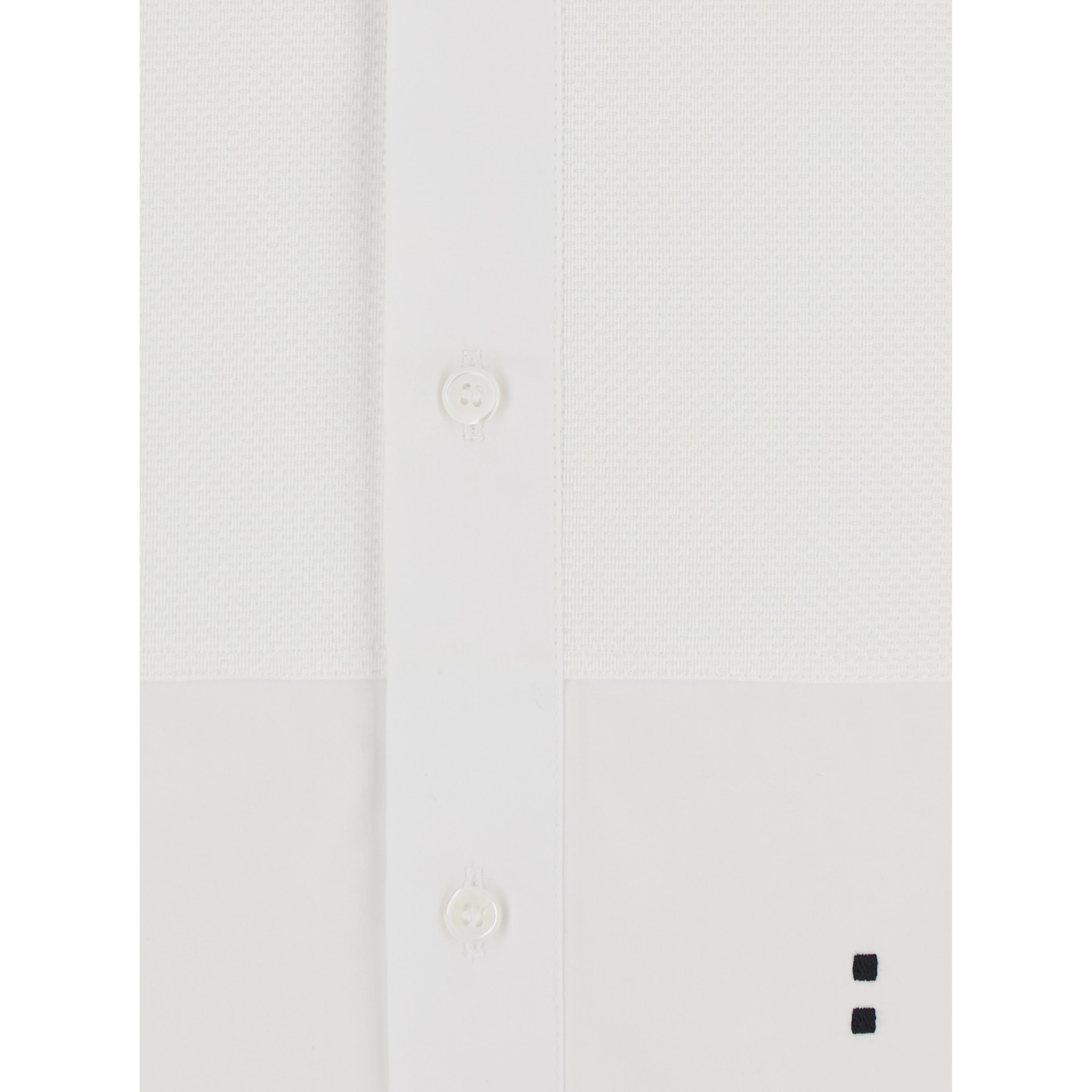 White Shirt with Mandarin Collar in Cotton Poplin for Women