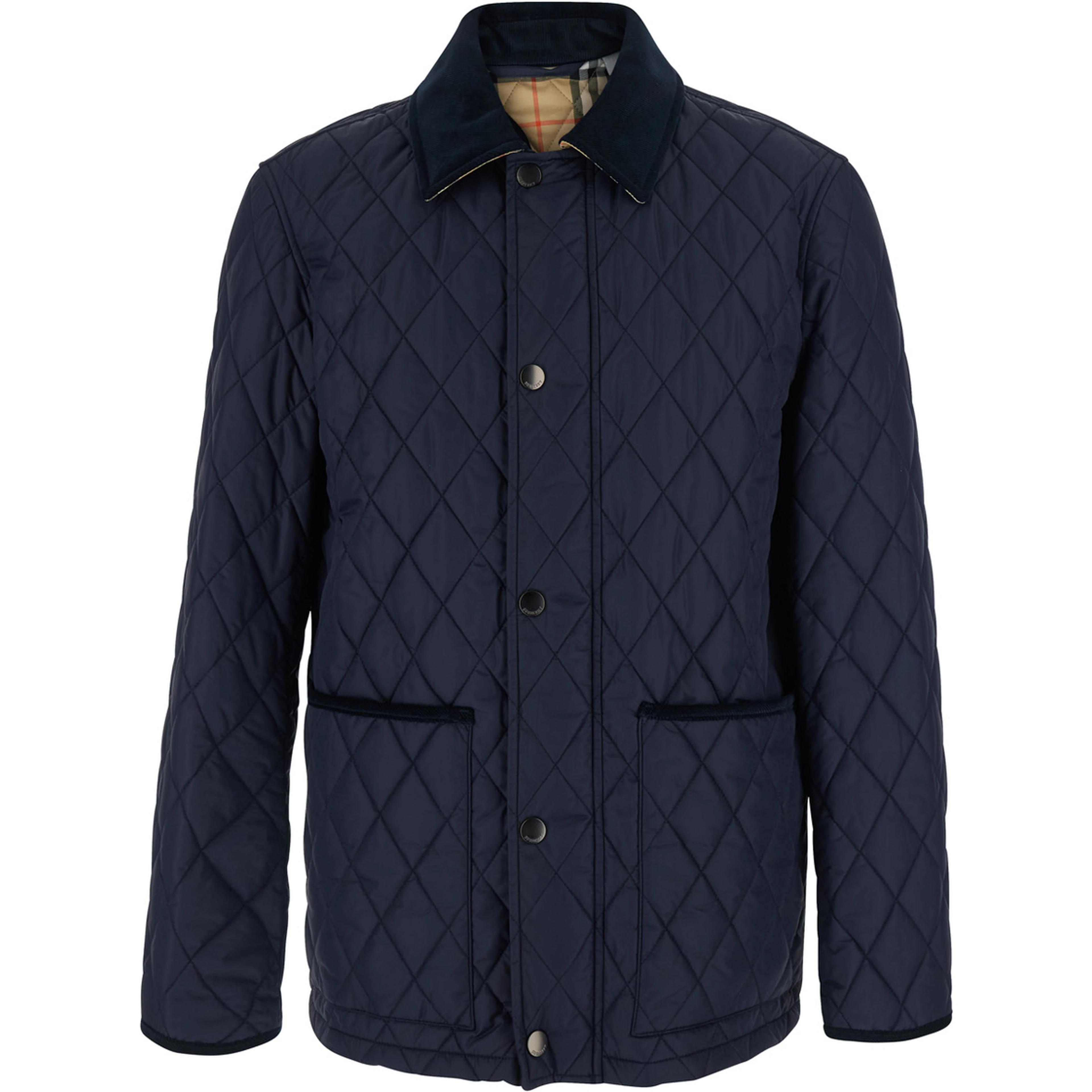 Blue Jackets with Quilting and Iconic Details in Tech Fabric Men