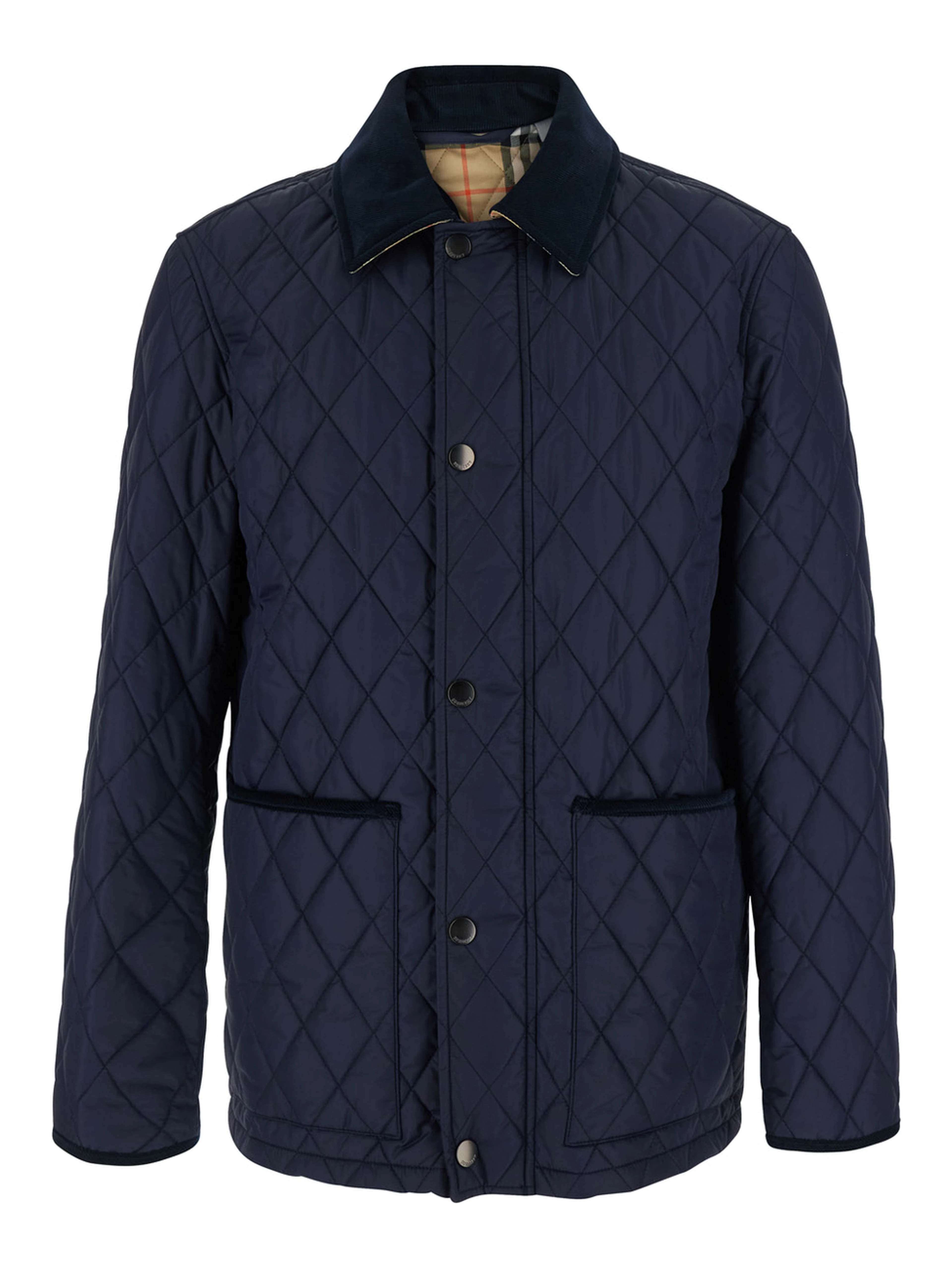 Blue Jackets with Quilting and Iconic Details in Tech Fabric Men