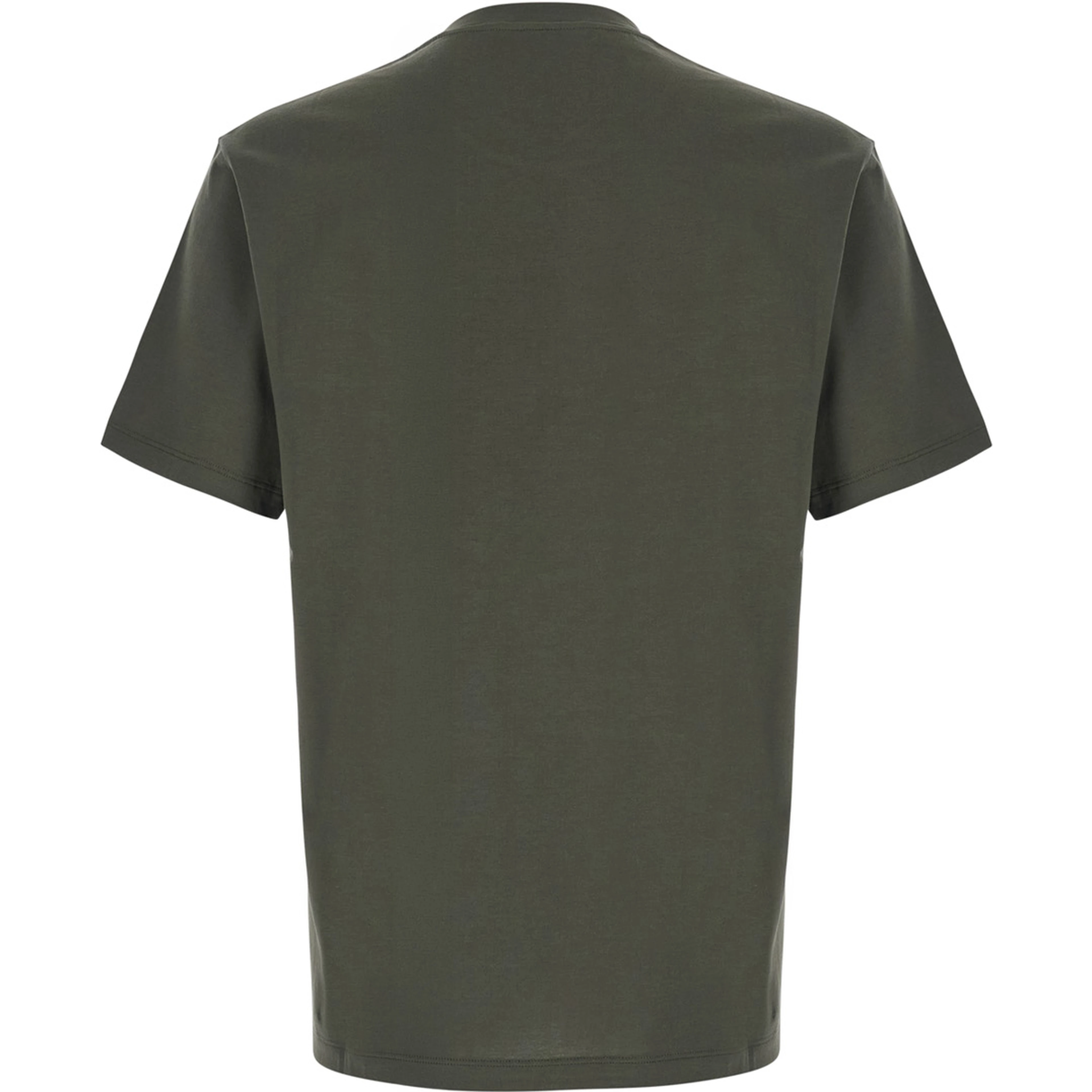Green T-Shirt with Tone-on-Tone Logo on the Side in Cotton for Men