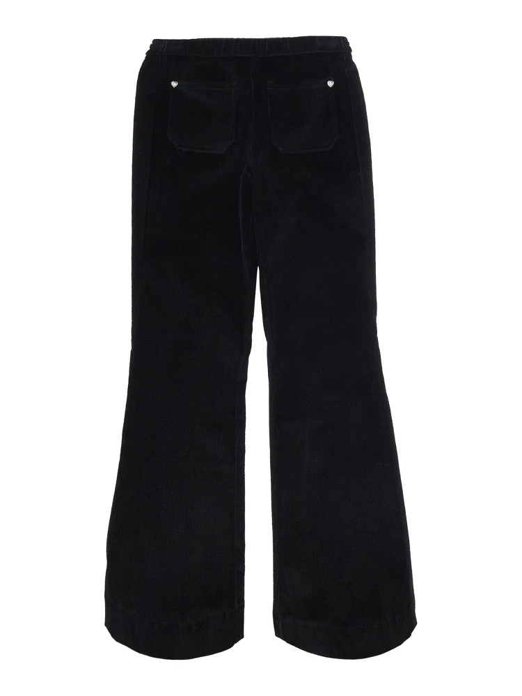 Diva Black Pants with heart detail on the front in corduroy Girl