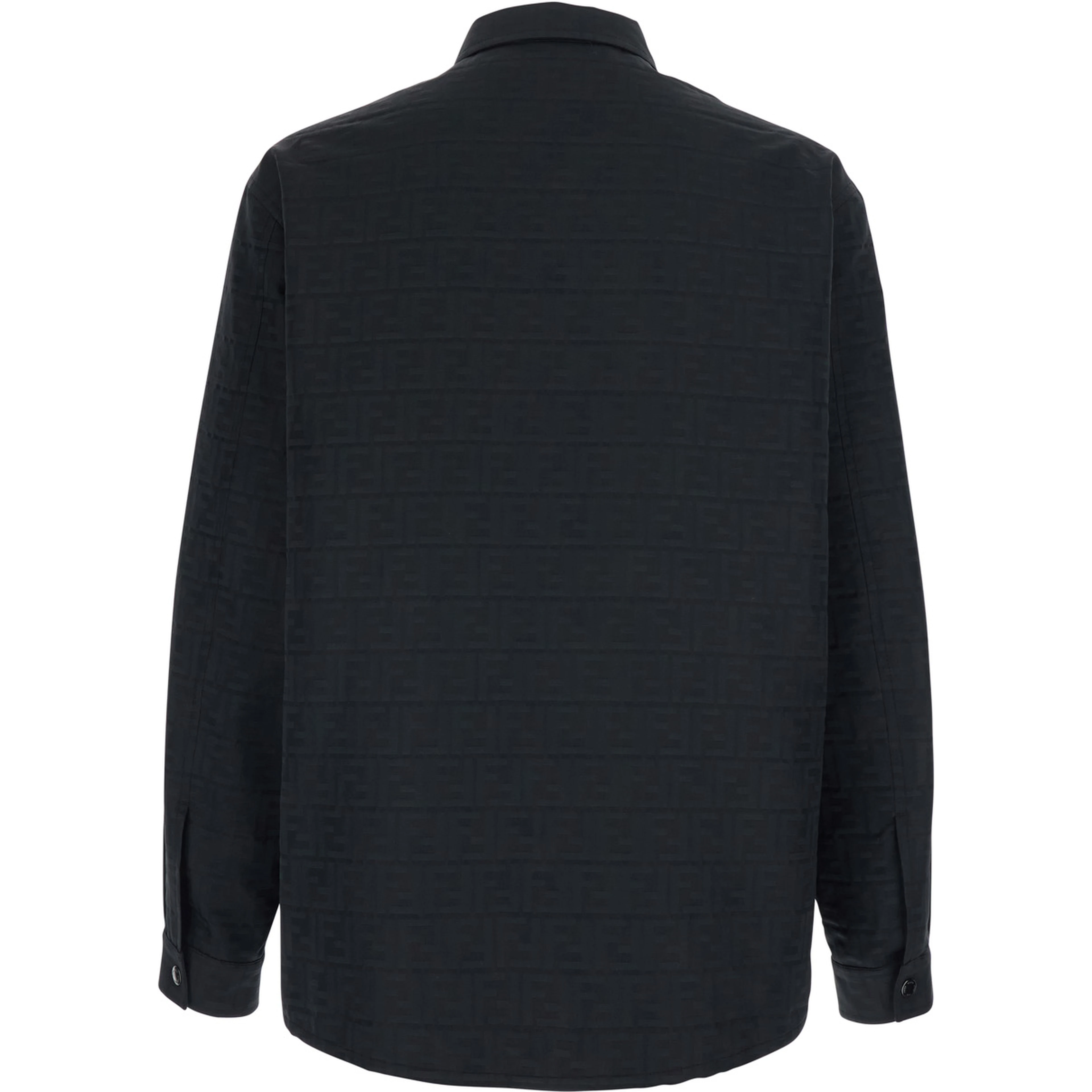 black Jacket with FF motif all-over tone on tone in Tech Fabric men