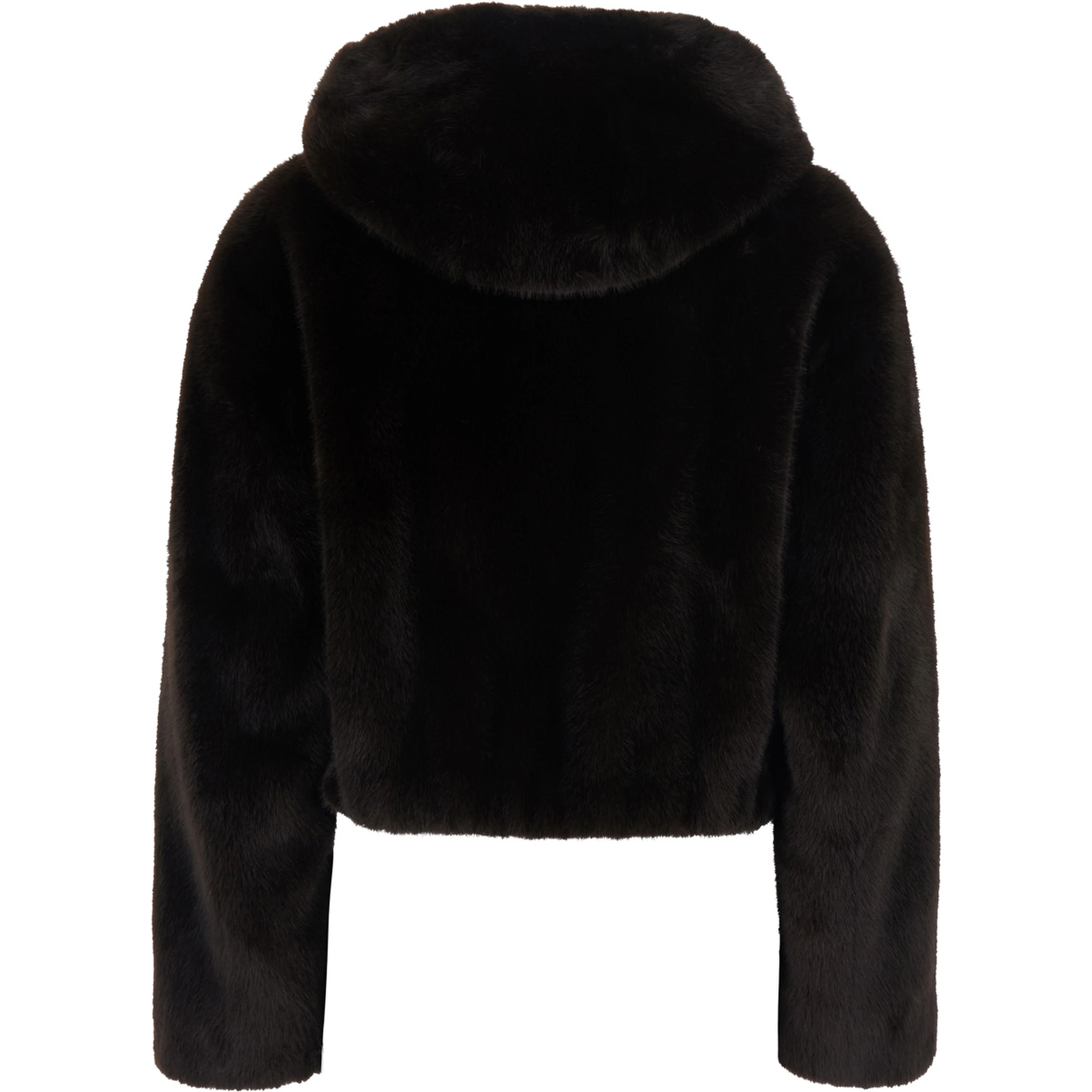 Aspen Brown Jacket with hood and zip closure in faux-fur Women