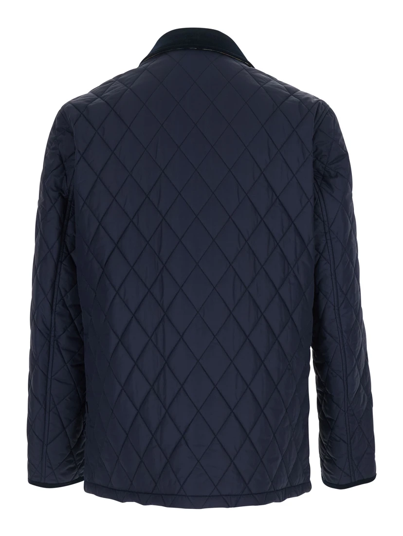 Blue Jackets with Quilting and Iconic Details in Tech Fabric Men