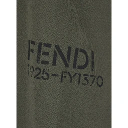Green T-Shirt with Tone-on-Tone Logo on the Side in Cotton for Men