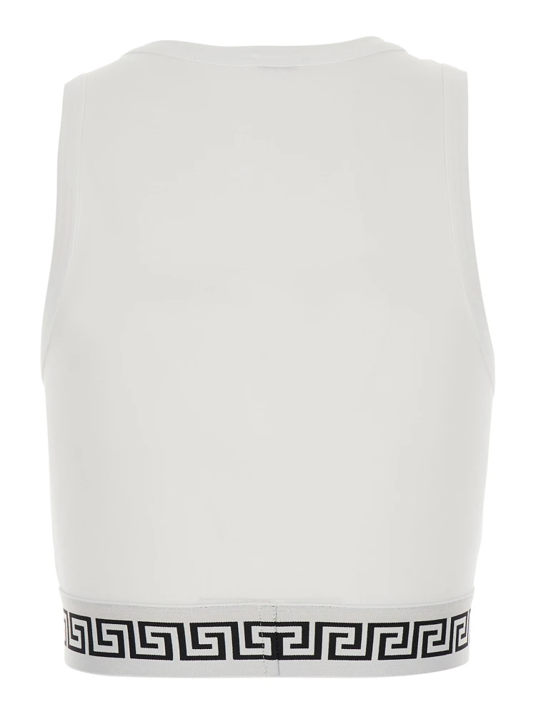 White Top with elasticized design and logo band in Cotton Women alternative