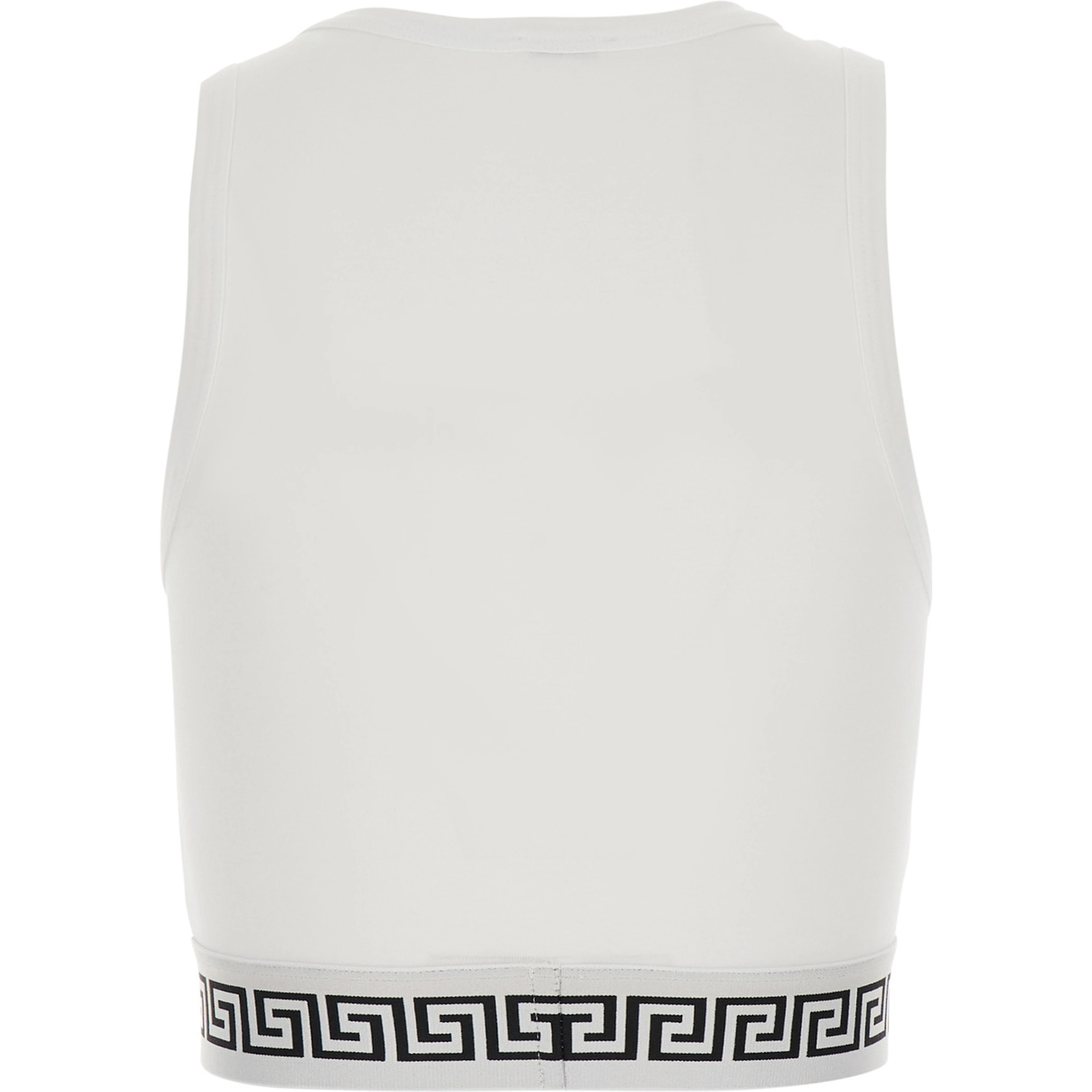 White Top with elasticized design and logo band in Cotton Women