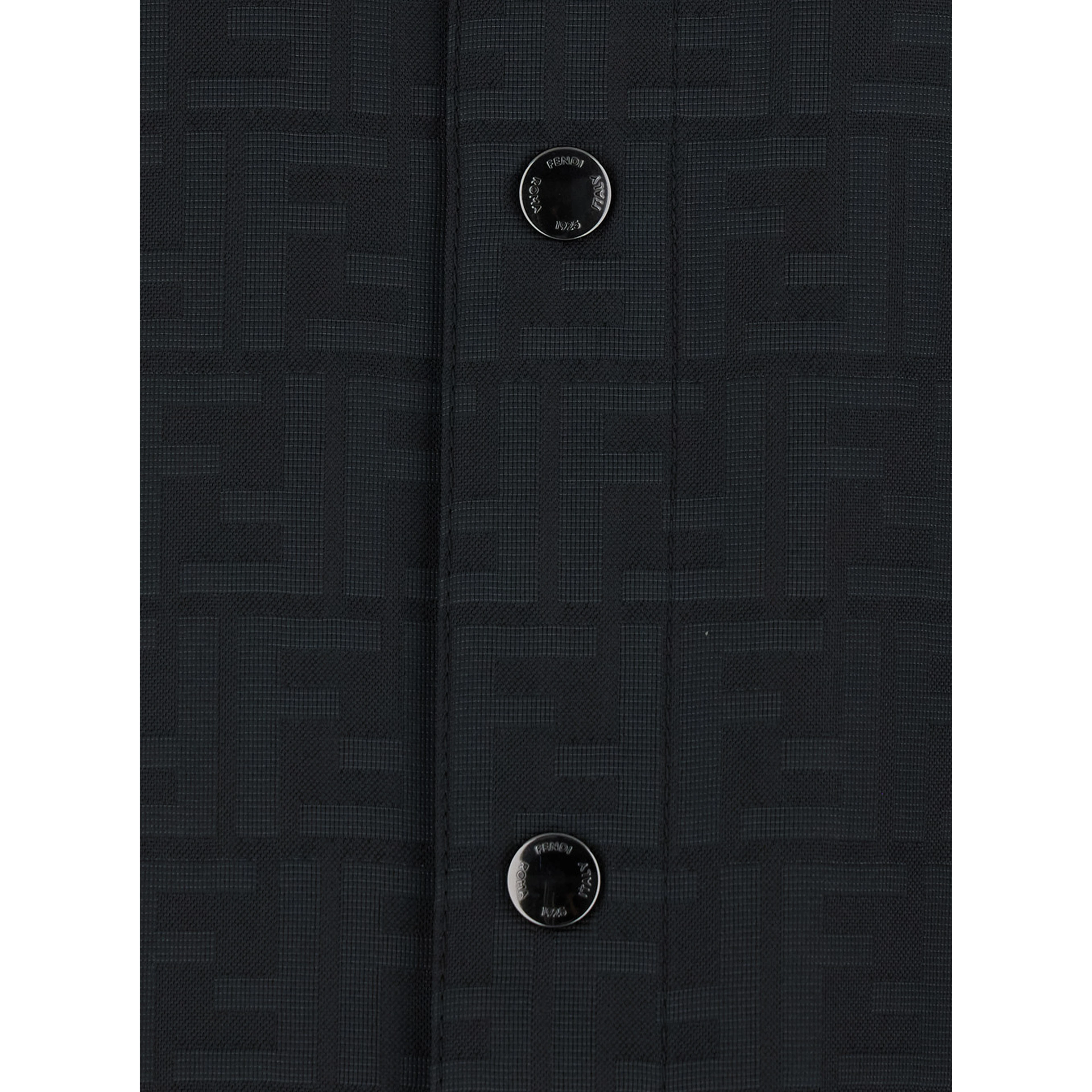 black Jacket with FF motif all-over tone on tone in Tech Fabric men