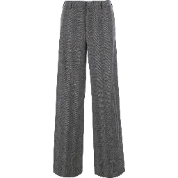 Lorenza Grey pants with Belt Loops in Wool and Cashmere for Women