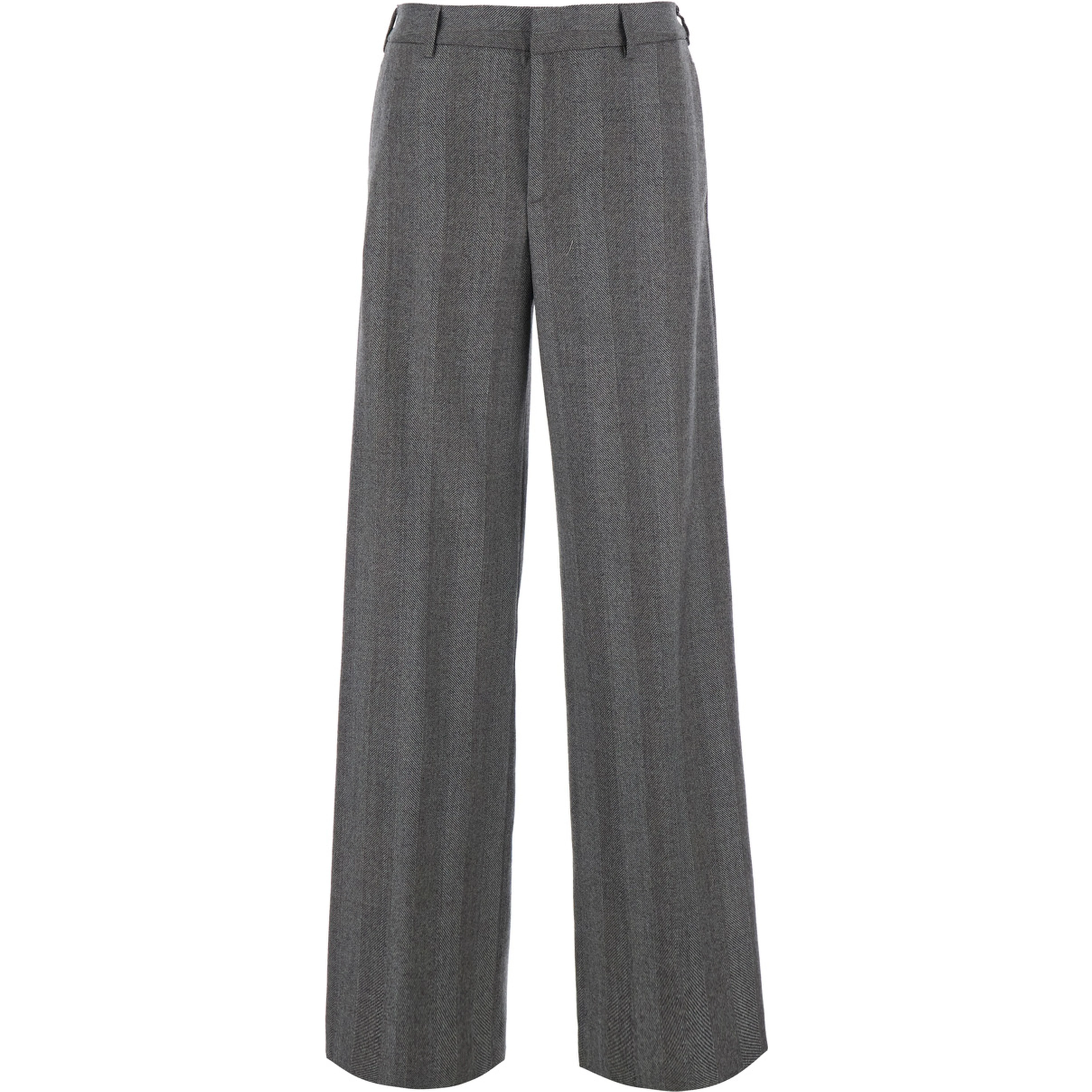 Lorenza Grey pants with Belt Loops in Wool and Cashmere for Women