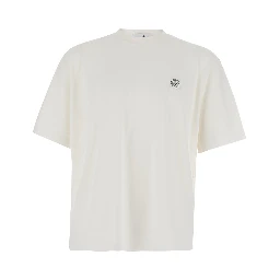 Crew Neck Heavyweight T-shirt with crew neck and short sleeves in White Cotton for Men