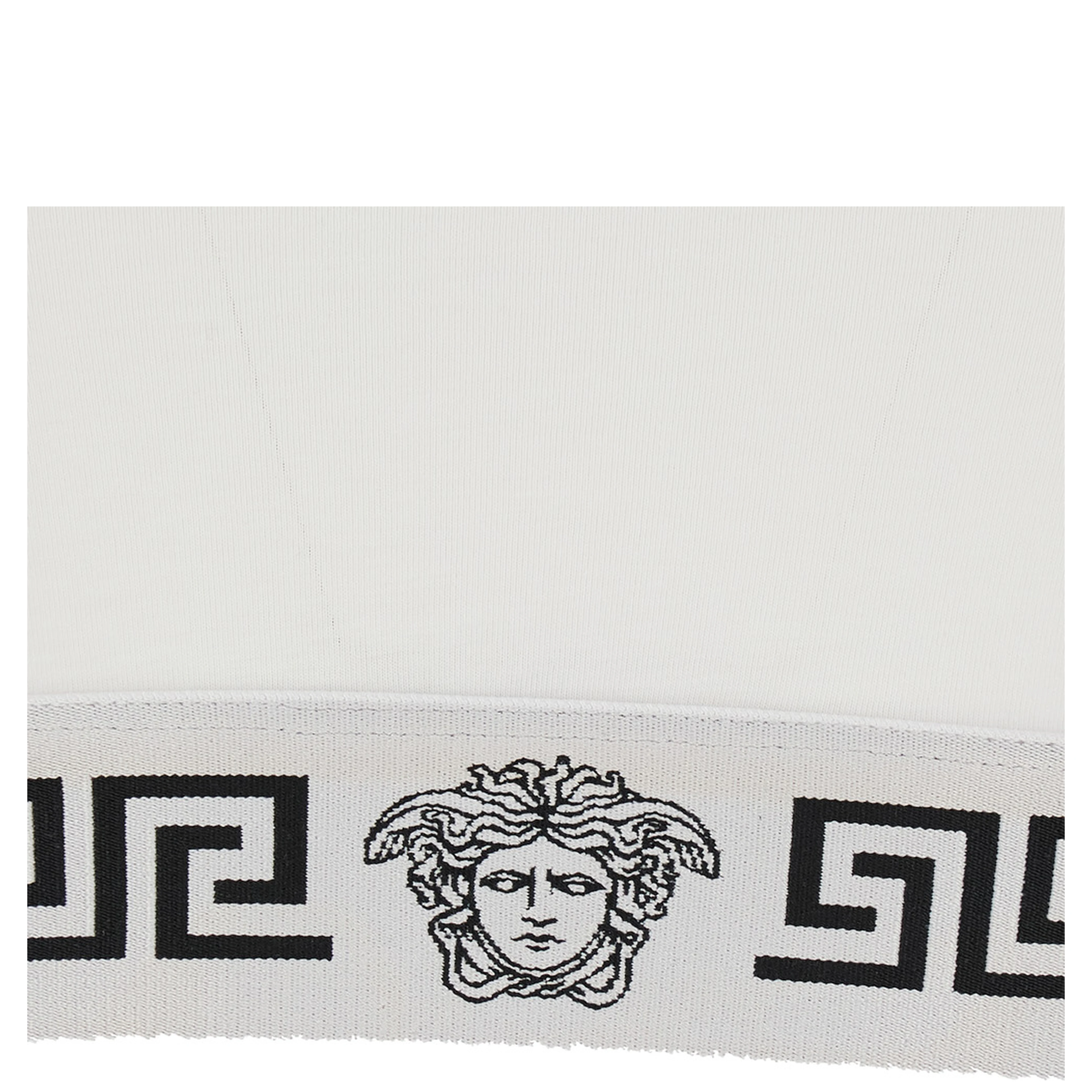 White Top with elasticized design and logo band in Cotton Women
