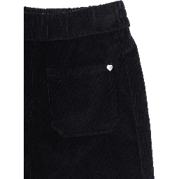 Diva Black Pants with heart detail on the front in corduroy Girl