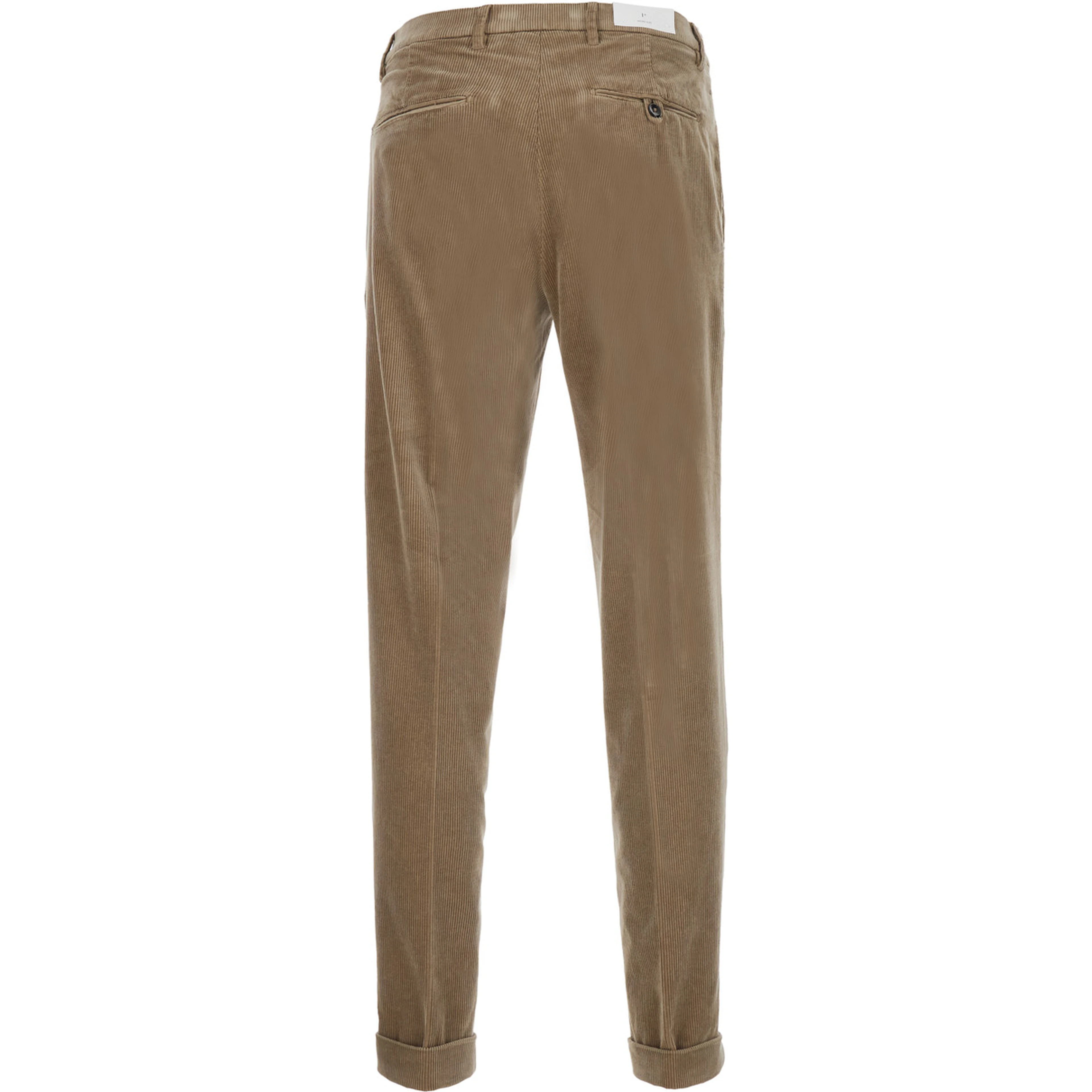 Beige Pants with Side Pockets and Front Closure in Tech Fabric for Men