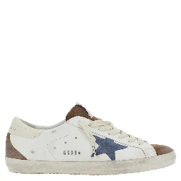 Superstar White Sneakers Low Top with star patch on the side in leather for men