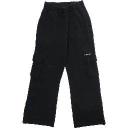 Black Cargo Pants with Logo on the Front in Cotton Girl