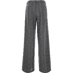 Lorenza Grey pants with Belt Loops in Wool and Cashmere for Women