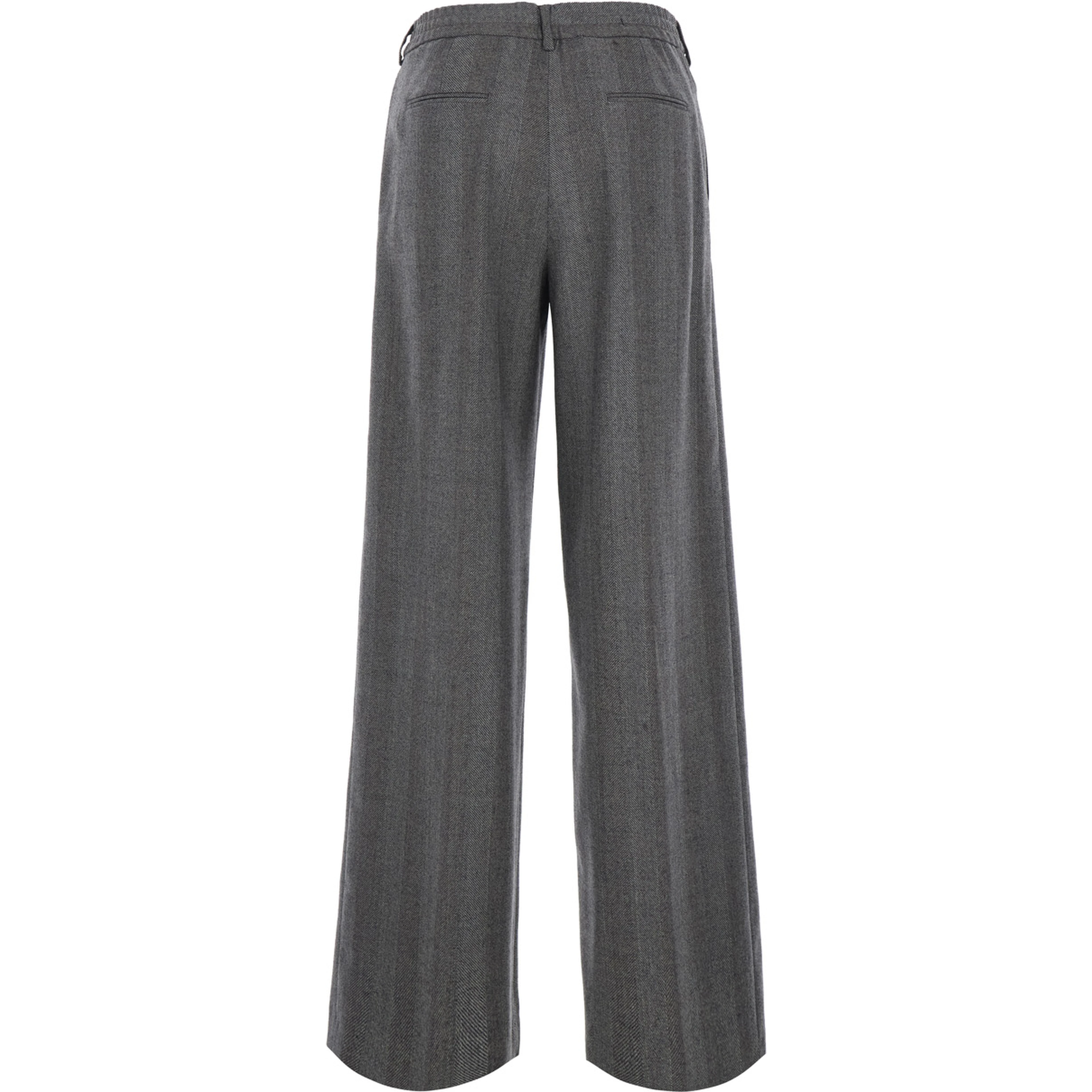 Lorenza Grey pants with Belt Loops in Wool and Cashmere for Women