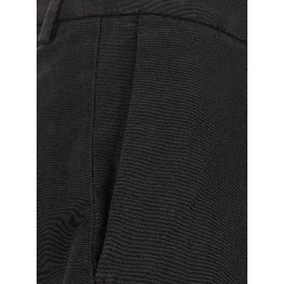 Brown pants with Logo Patch on the Back and Cuffed Hem in Stretch Cotton for Men