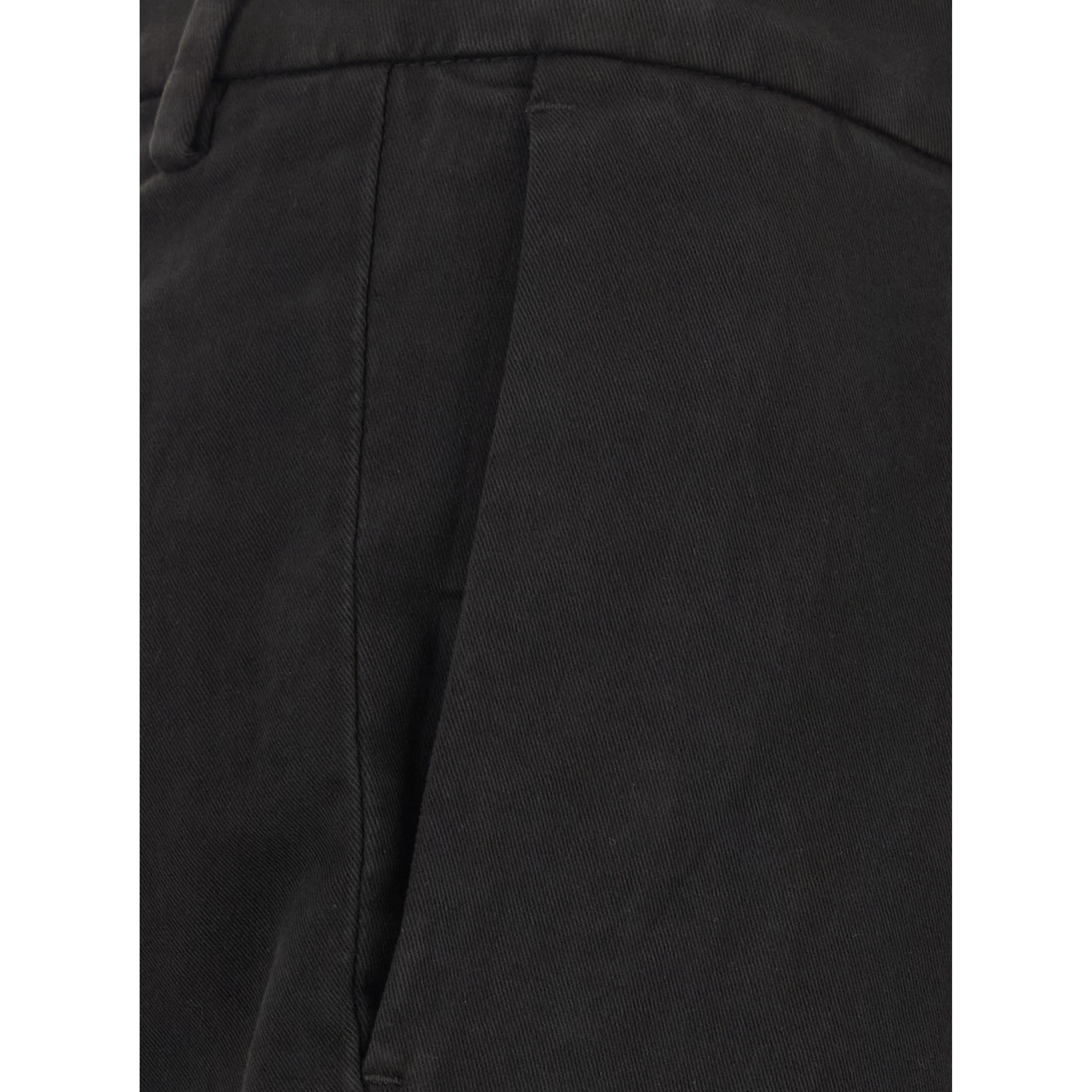 Brown pants with Logo Patch on the Back and Cuffed Hem in Stretch Cotton for Men