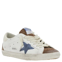 Superstar White Sneakers Low Top with star patch on the side in leather for men