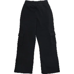Black Cargo Pants with Logo on the Front in Cotton Girl