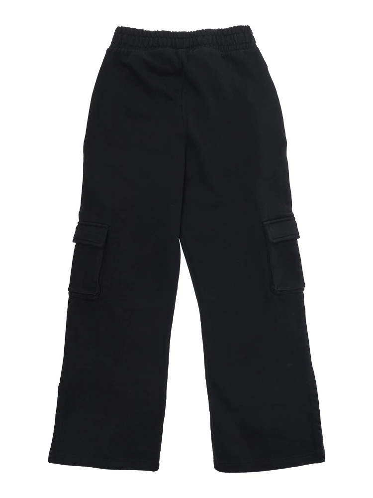 Black Cargo Pants with Logo on the Front in Cotton Girl alternative
