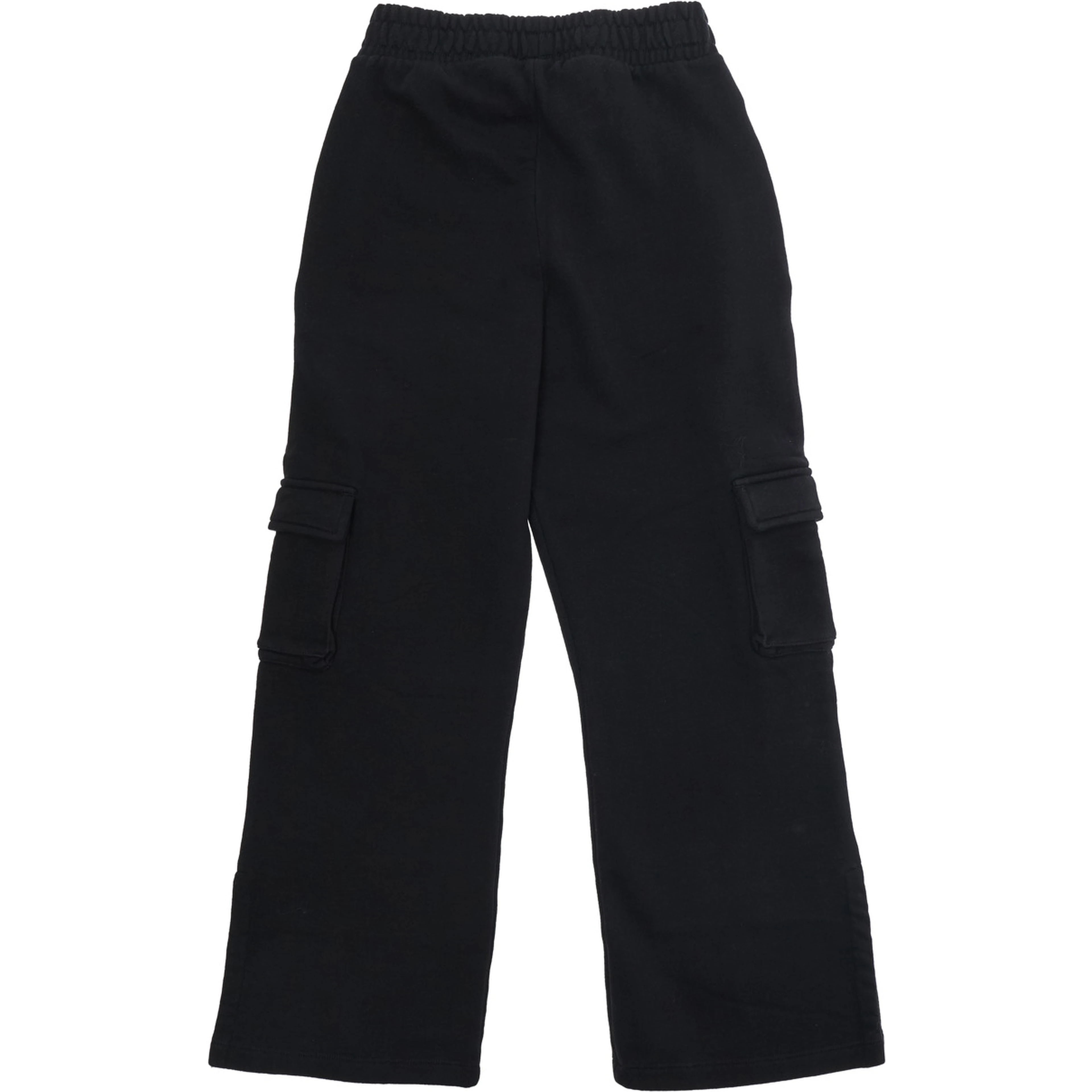 Black Cargo Pants with Logo on the Front in Cotton Girl