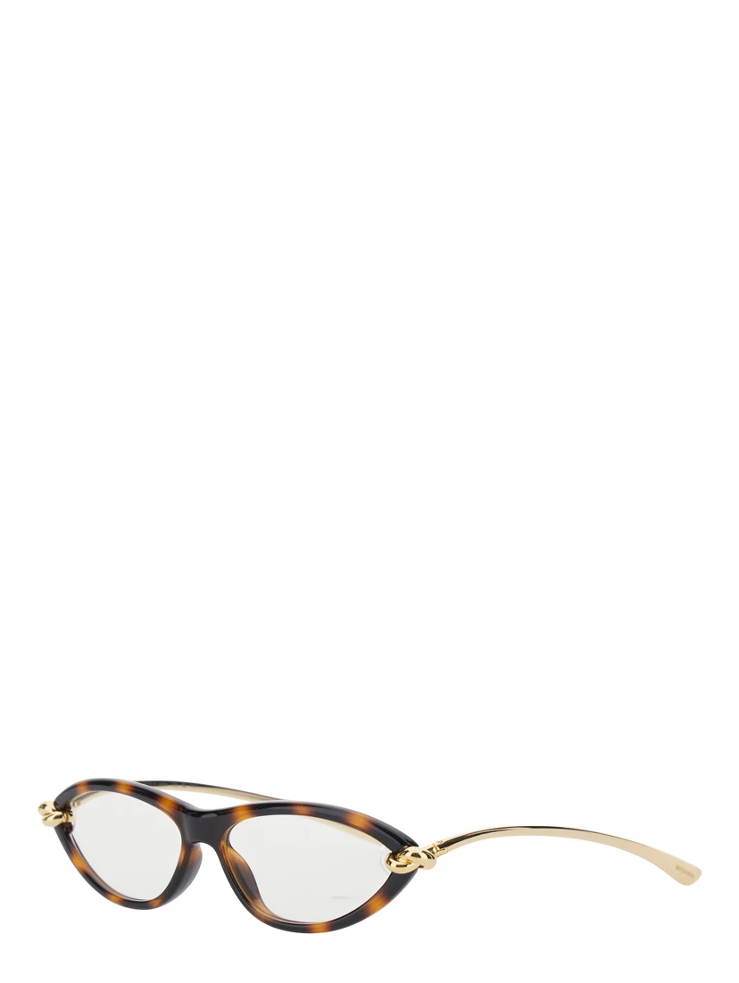 Brown Sunglasses with Cat-Eye Design and Leopard Motif in Acetate for Women