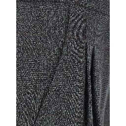 Grey Pants with hidden front closure and front pleats in wool for women