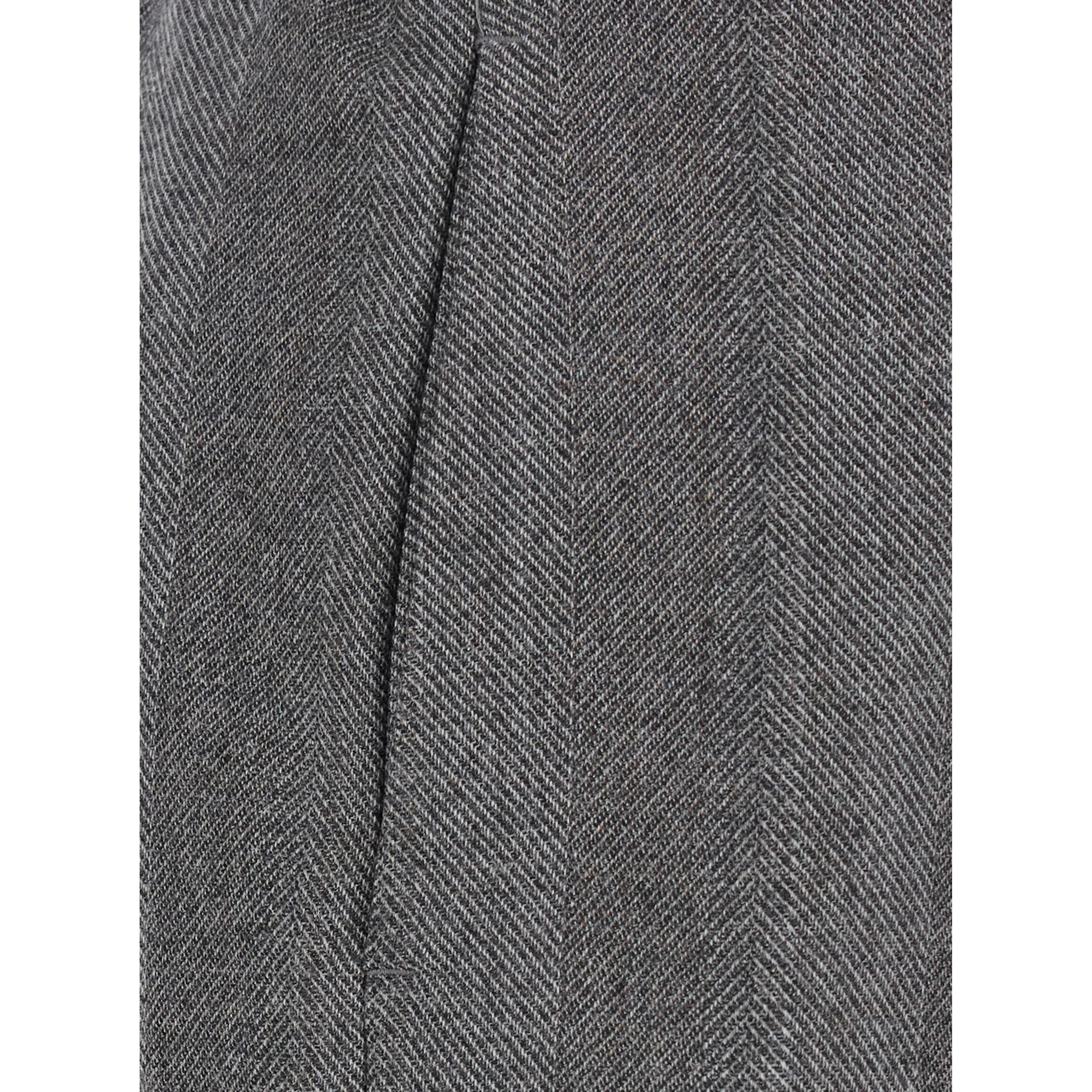Lorenza Grey pants with Belt Loops in Wool and Cashmere for Women