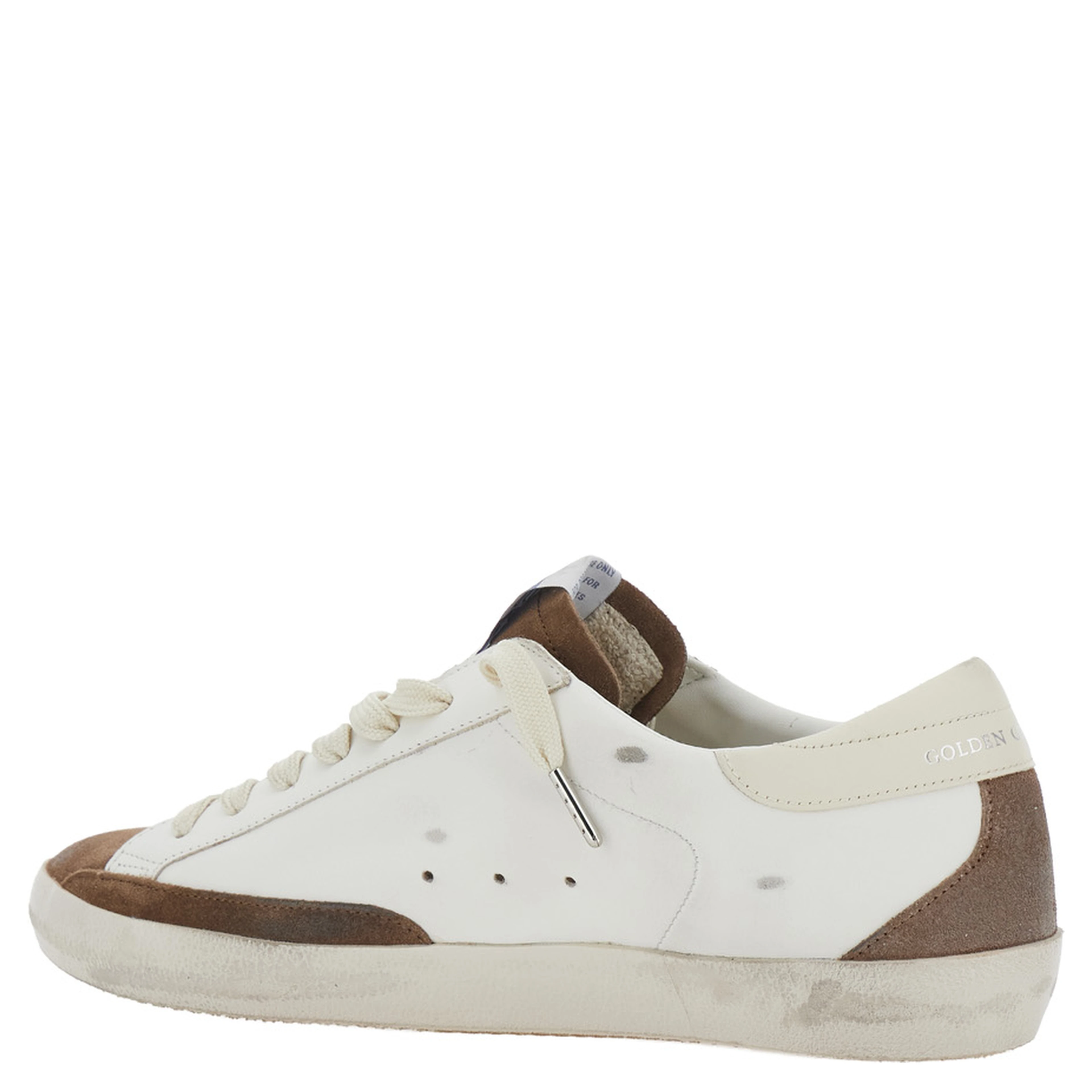 Superstar White Sneakers Low Top with star patch on the side in leather for men