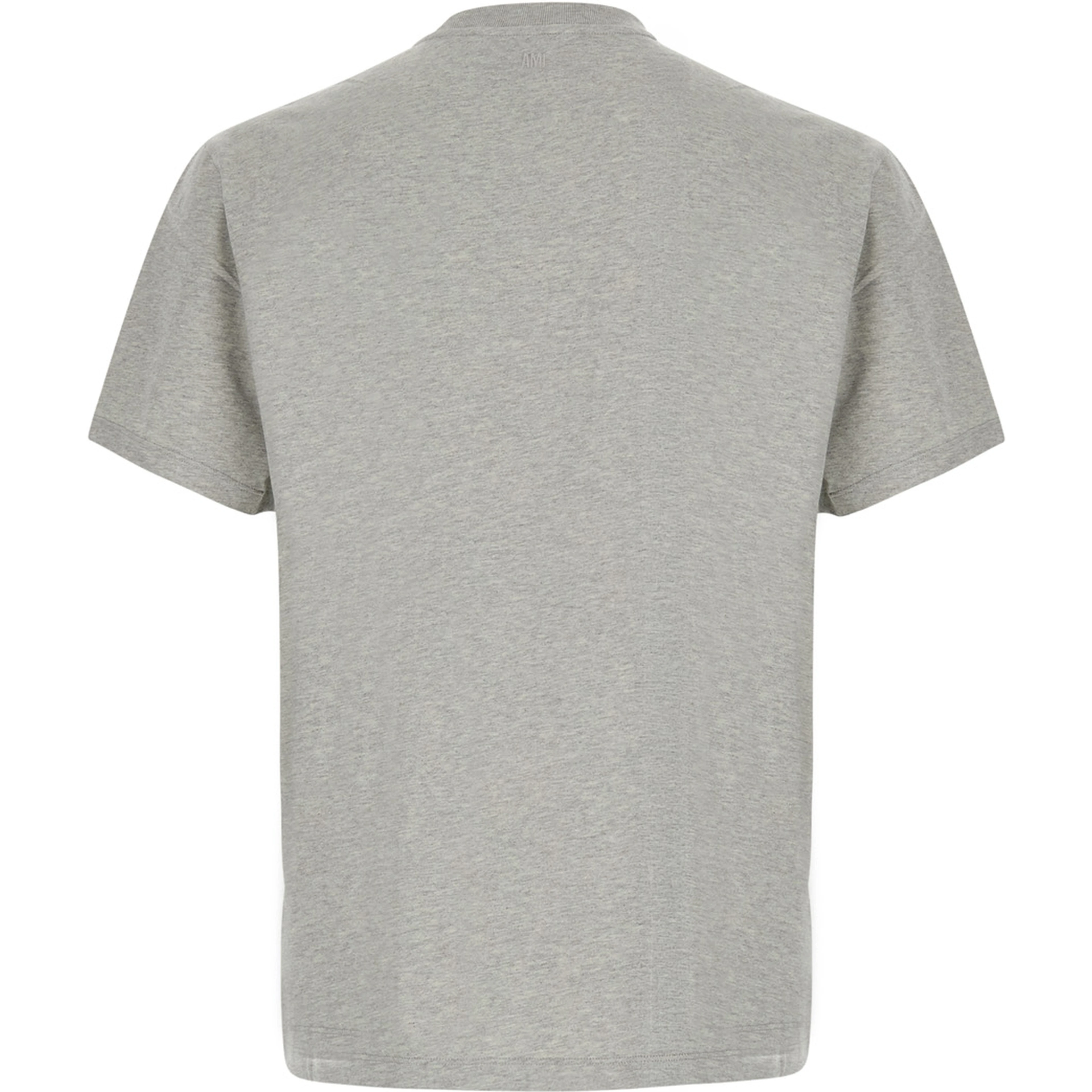 Gray Crew Neck T-Shirt with ADC Embroidery on the Front in Cotton for Men