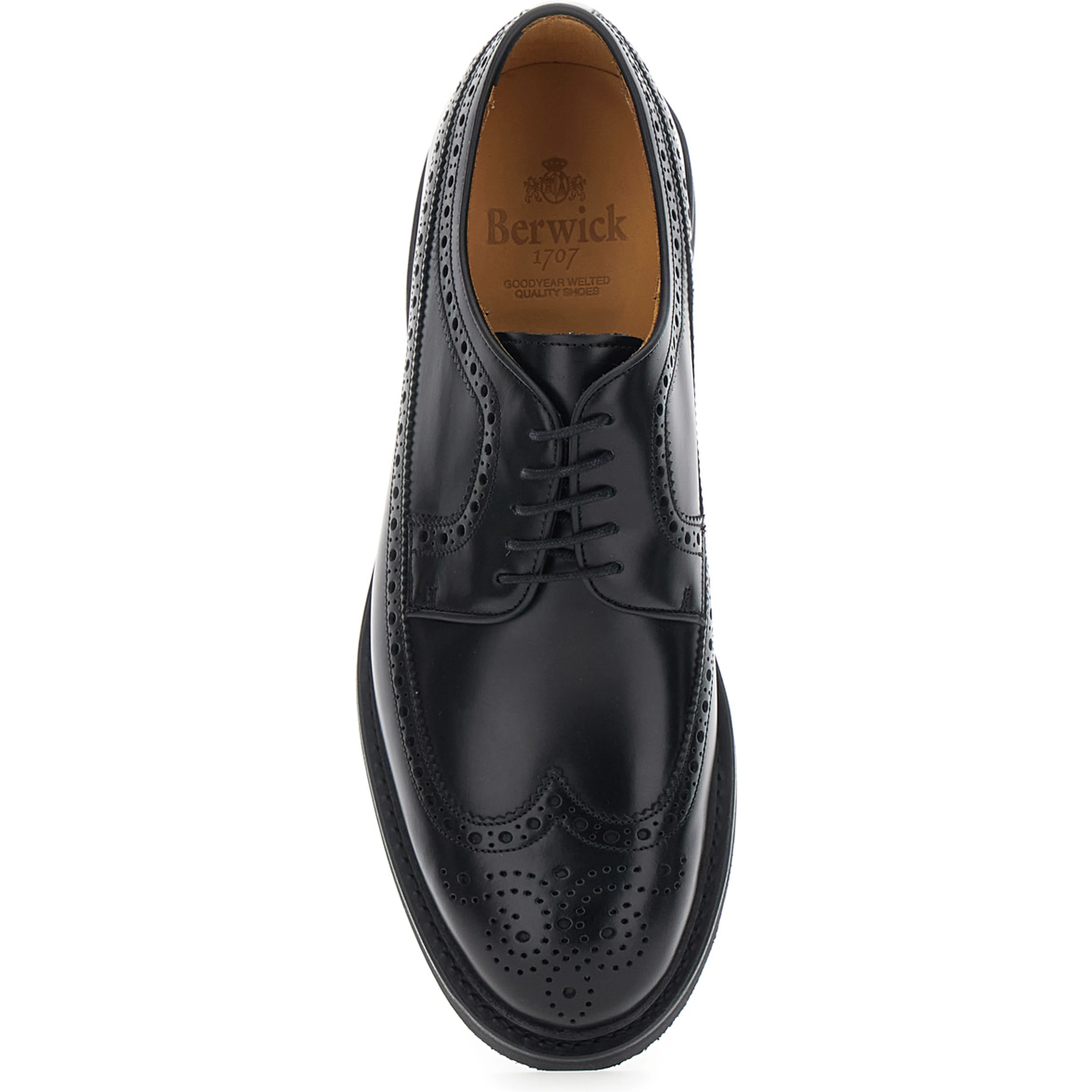 Brown Leather Round Toe Lace-Up Shoes