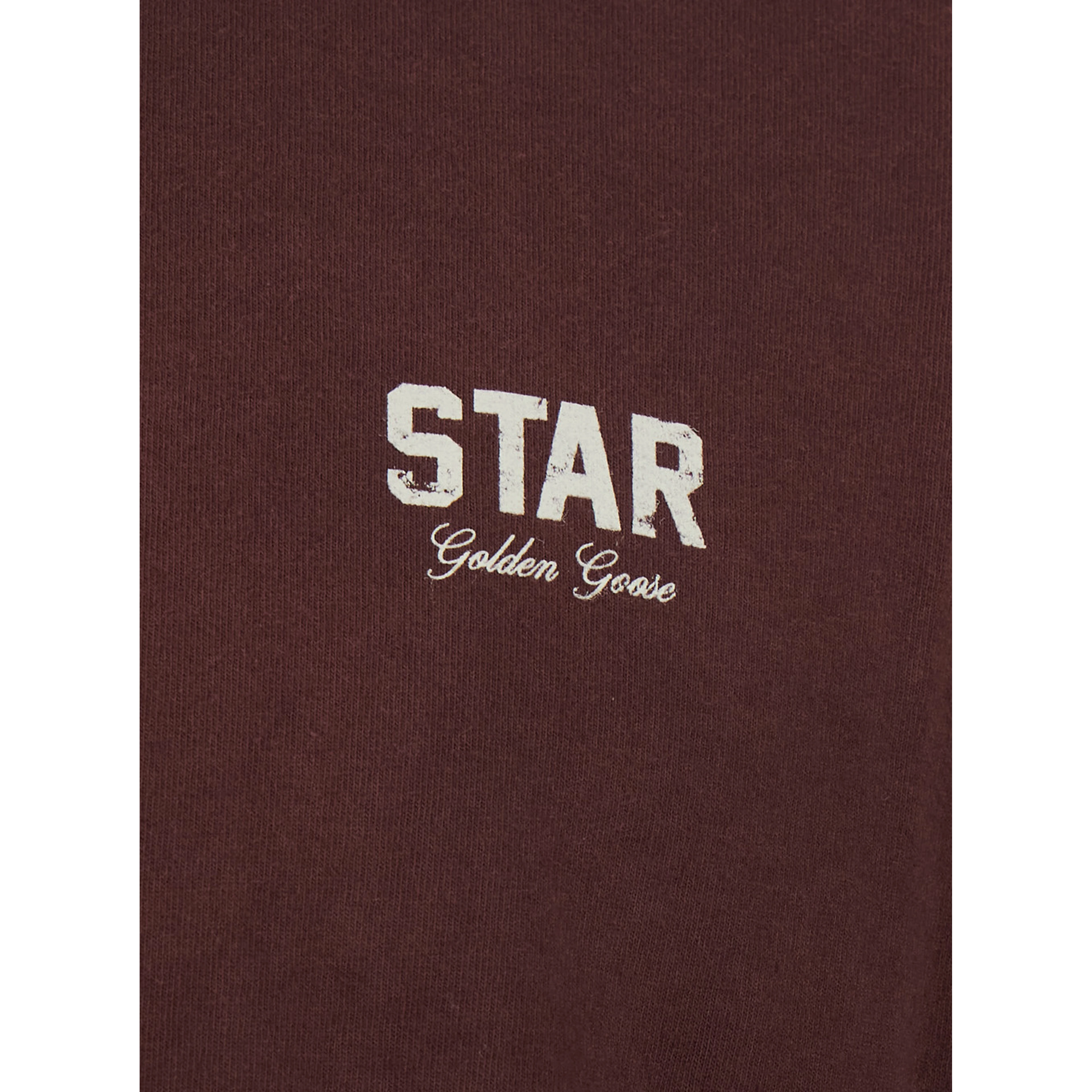Bordeaux Crew Neck T-Shirt with Logo Lettering on the Front in Cotton for Men