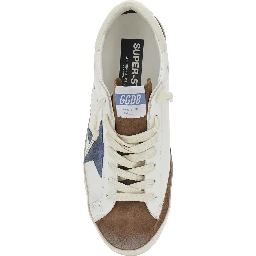 Superstar White Sneakers Low Top with star patch on the side in leather for men