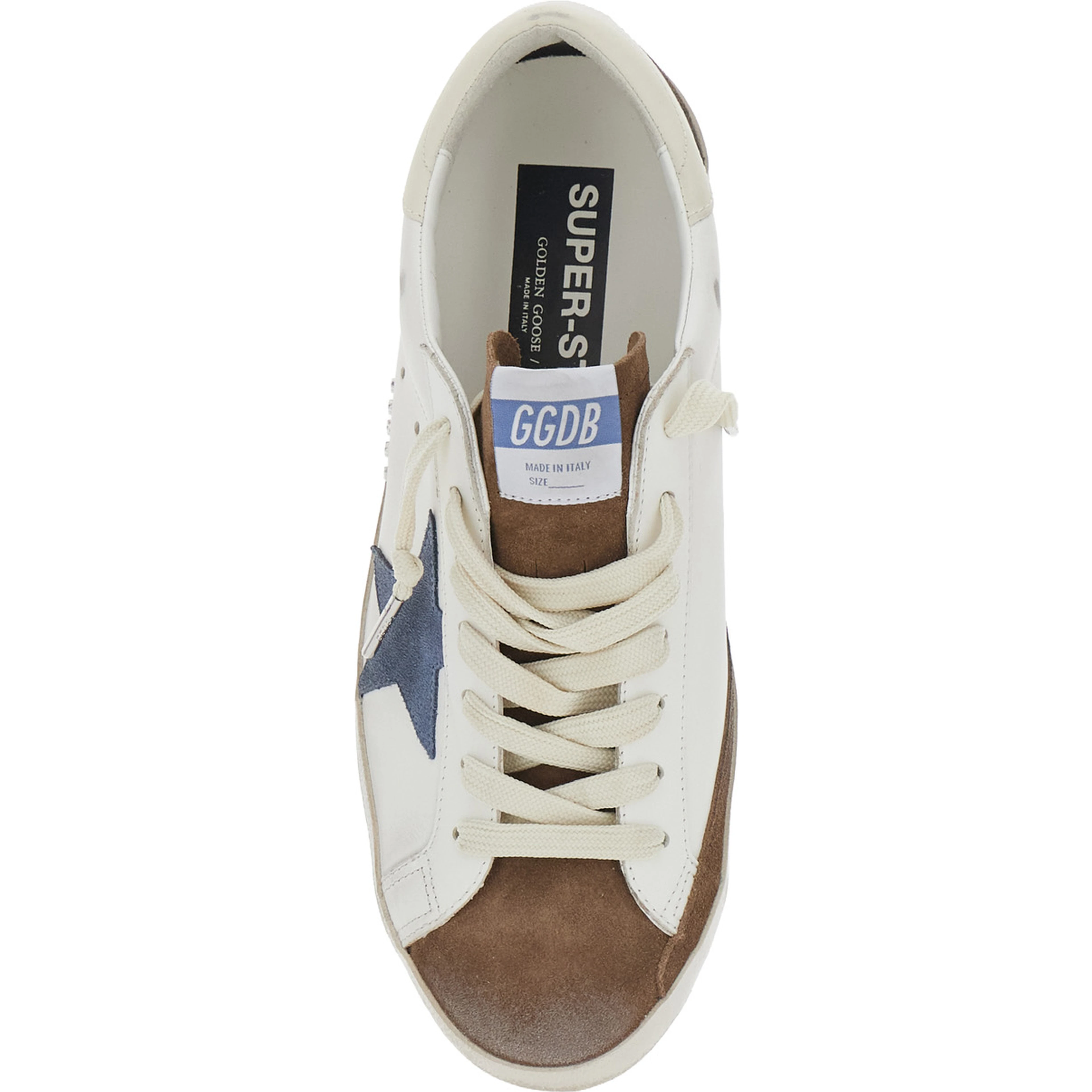 Superstar White Sneakers Low Top with star patch on the side in leather for men