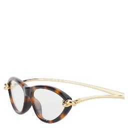 Brown Sunglasses with Cat-Eye Design and Leopard Motif in Acetate for Women