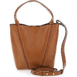 Chloe Spin Brown Shoulder Bag with Adjustable and Removable Strap in Leather for Women